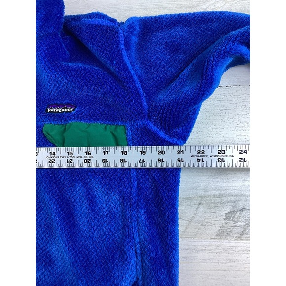 PATAGONIA Re-Tool Snap-T Pullover Blue/Green Fleece Women's  XL PolarTec 1/4 Zip - Picture 13 of 13
